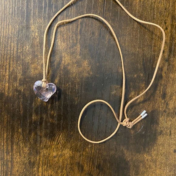 Swarovski crystal heart necklace, baby pink - Picture 2 of 2